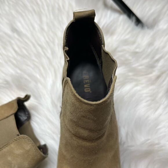 Crevo Alicia Chelsea Hiker Heeled Suede Boots Dark Taupe Size 6.5 - Picture 5 of 8